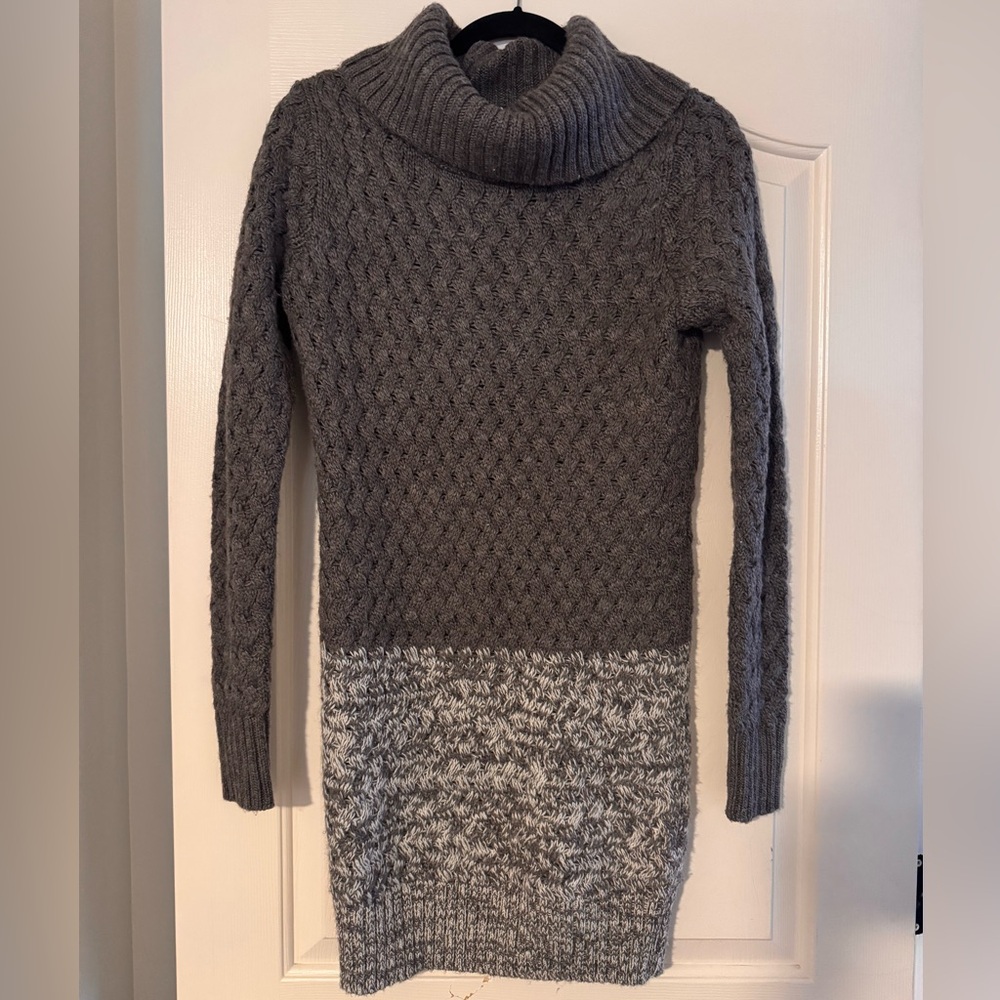 Brown Cable Knit Sweater Dress